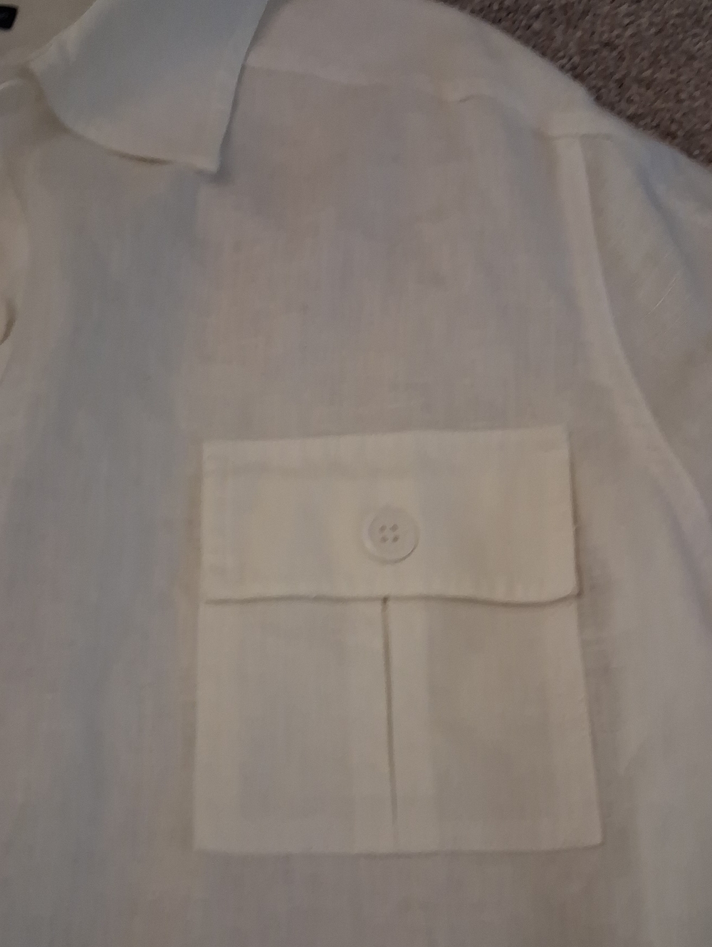 Never Worn Westbound Woman White 100% Linen Button-Up Top Patch Pockets 2X - Picture 7 of 13